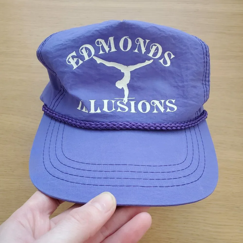Vintage 90s Purple Gymnastics Trucker Hat